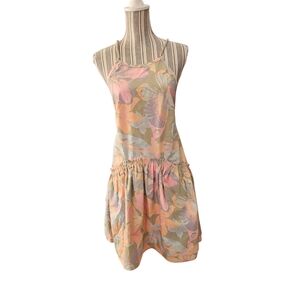FREE PEOPLE Movment Desert Island Woman Backless Floral Halter Mini Dress SizeSP